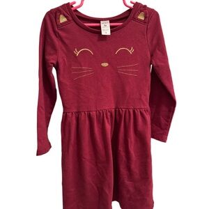 Adorable Maroon Cat Face Dress by Carter’s